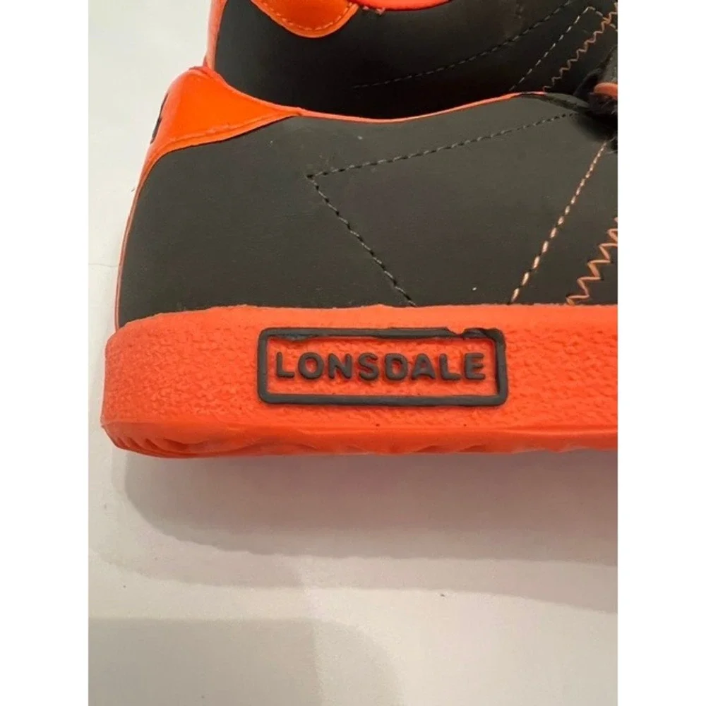 Lonsdale London Sneakers Kids Charcoal Orange Good Hook Loop Strap Athletic